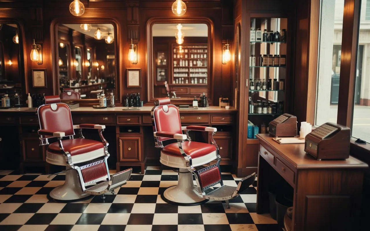 Professional barber at work